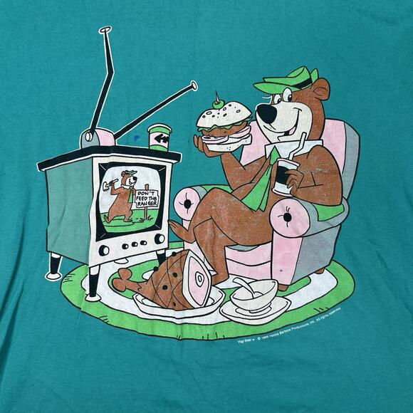 VTG Yogi Bear 1995 Graphic Cartoons T-Shirt Men's Size Large 90s Hanna Barbera - Picture 3 of 8